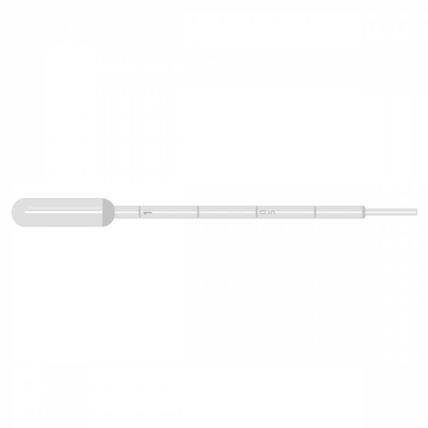 5mL Transfer Pipette - Large Bulb, Graduated to 1mL, 150mm Length