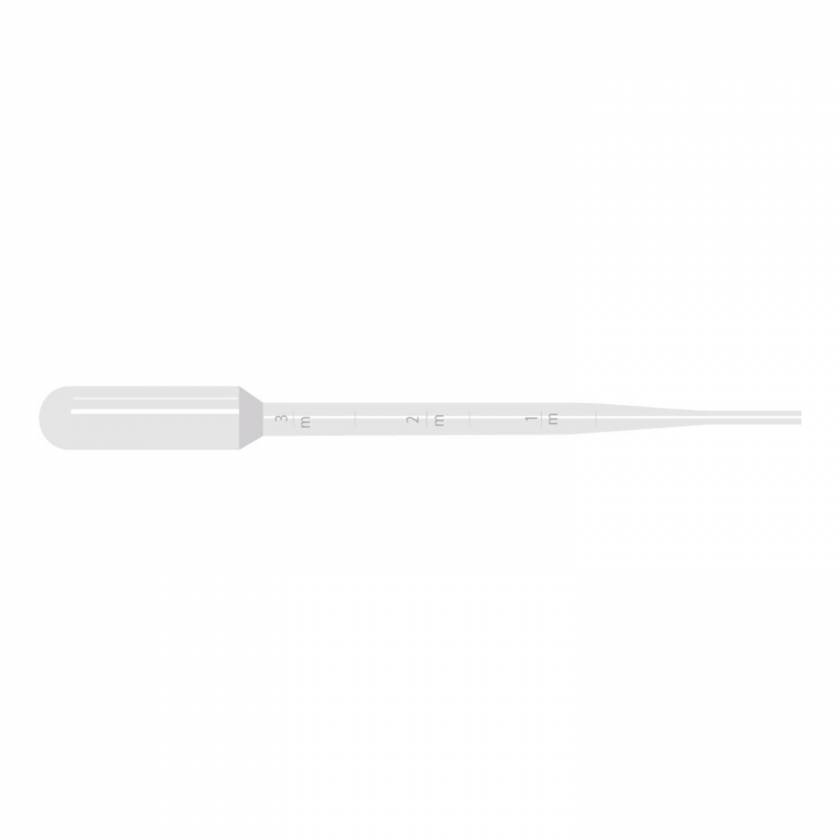 7mL Transfer Pipette - Large Bulb, Graduated to 3mL, 160mm Length