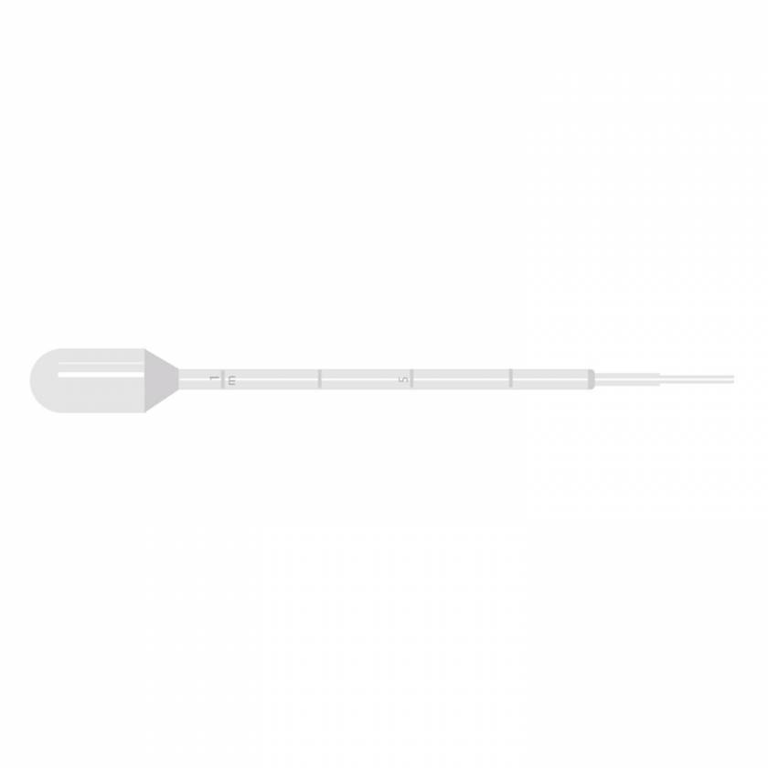 3mL Transfer Pipette - Short Bulb, Graduated to 1mL, 138mm Length