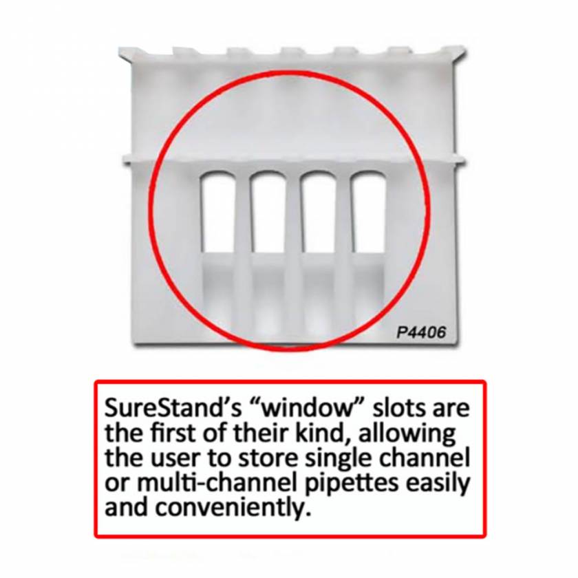 MTC Bio SureStand MultiChannel Capable Acylic Pipette Rack