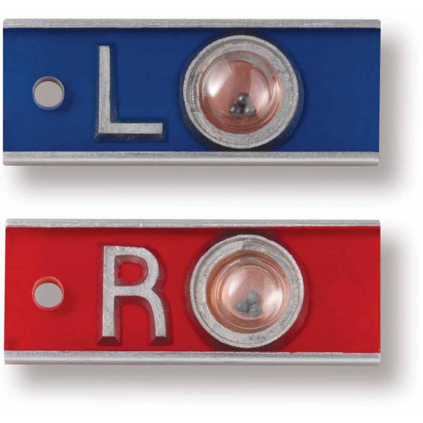 Aluminum Position Indicator Markers - 1/2" "L" & "R" Without Initials - Horizontal