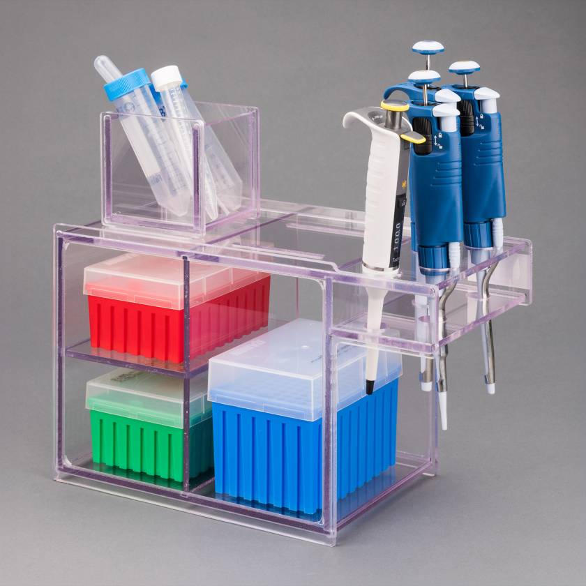 Poltex PASSPG Pass-Through Pipette and Tip Box Holder, PETG - With Supplies (Supplies are Not Included)