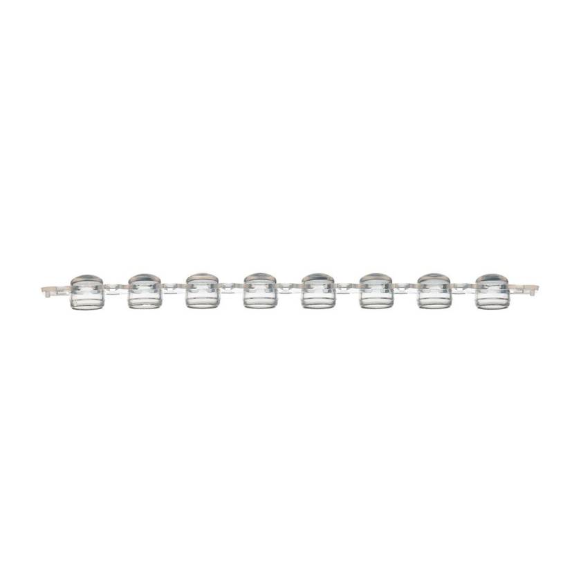 Globe Scientific PCR-02DC 8-Strip Cap for 0.2 mL PCR Tube - Dome Cap, Natural