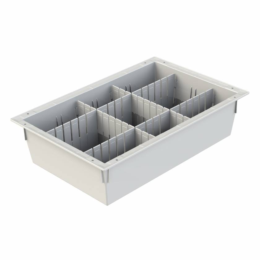 Pegasus PLY-TRYDIVSET-6 Tray and Divider Set for PolyCart Series - 6" Height