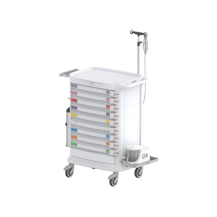 Pegasus PLY46-333333336B-GG-PED2 Poly Pediatric Code Response Cart, 46" Height (Oxygen Tank and IV Fluid Bag are Not Included)