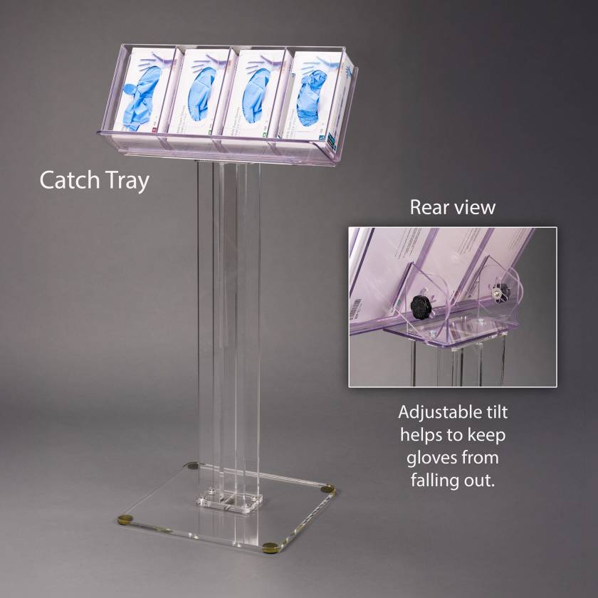 Poc Stand Poltex Point-of-Care Tilt Glove Box Holder with Acrylic Stand
