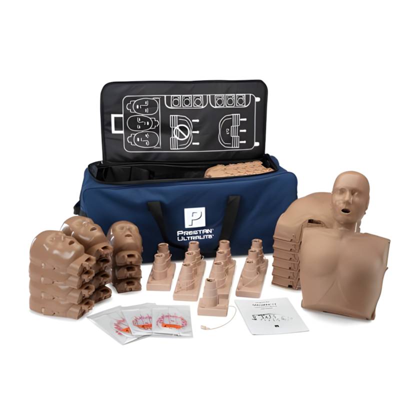 Prestan PP-ULM-1200M-DS Adult Ultralite® Manikin with CPR Feedback, 12-Pack - Dark Skin Tone