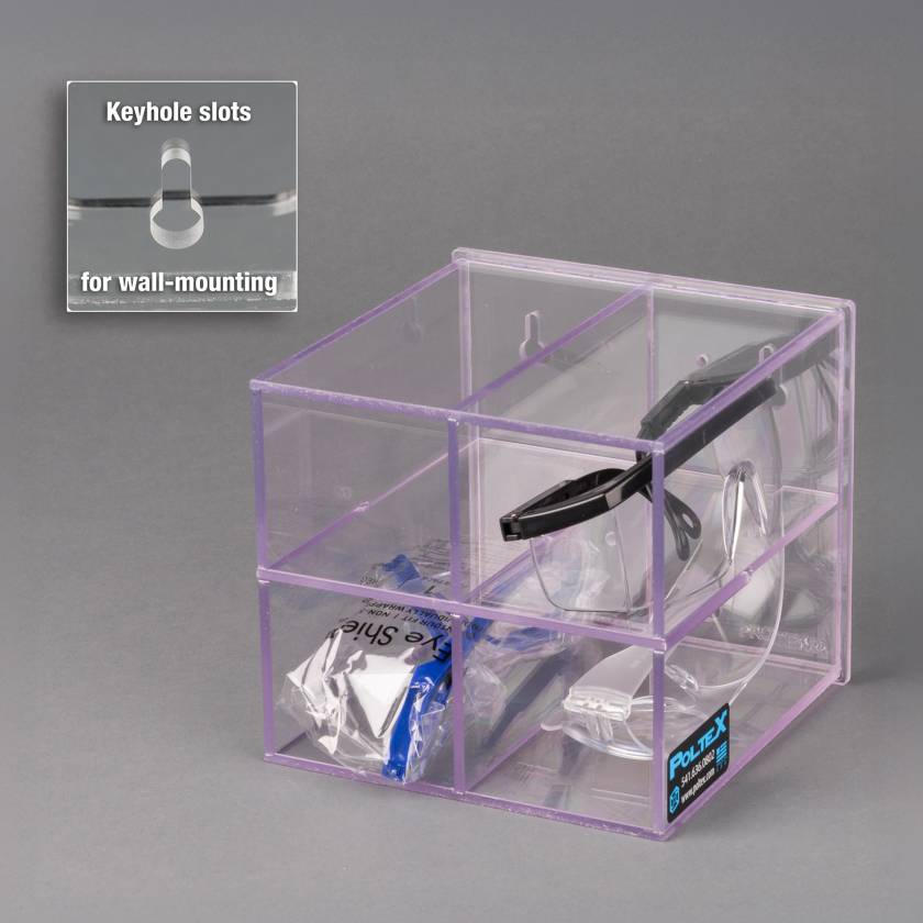Poltex PROTEYE4-W Protective Eyewear Holder, Small, 4 Position, Wall Mount (Glasses are Not Included)