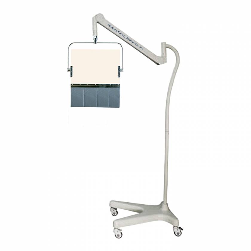 Model PTO-002 Square Arm Overhead Lead Acrylic Mobile Barrier with Lead Curtain