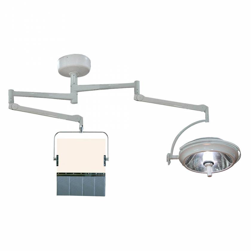 Phillips Safety PTO-005 Ceiling Mounted Overhead Lead Acrylic Barrier with Lead Curtain and Light