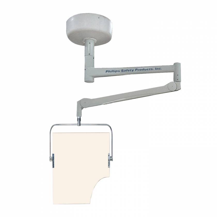 Model PTO-006 Ceiling Mounted Overhead Lead Acrylic Barrier with Torso Cutout