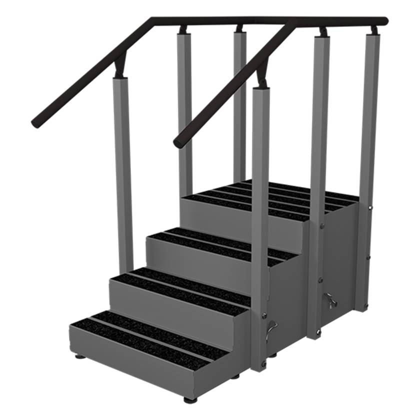 Pivotal Health Solutions PTST-002-AHR-A Straight Aluminum Rehabilitation Staircase