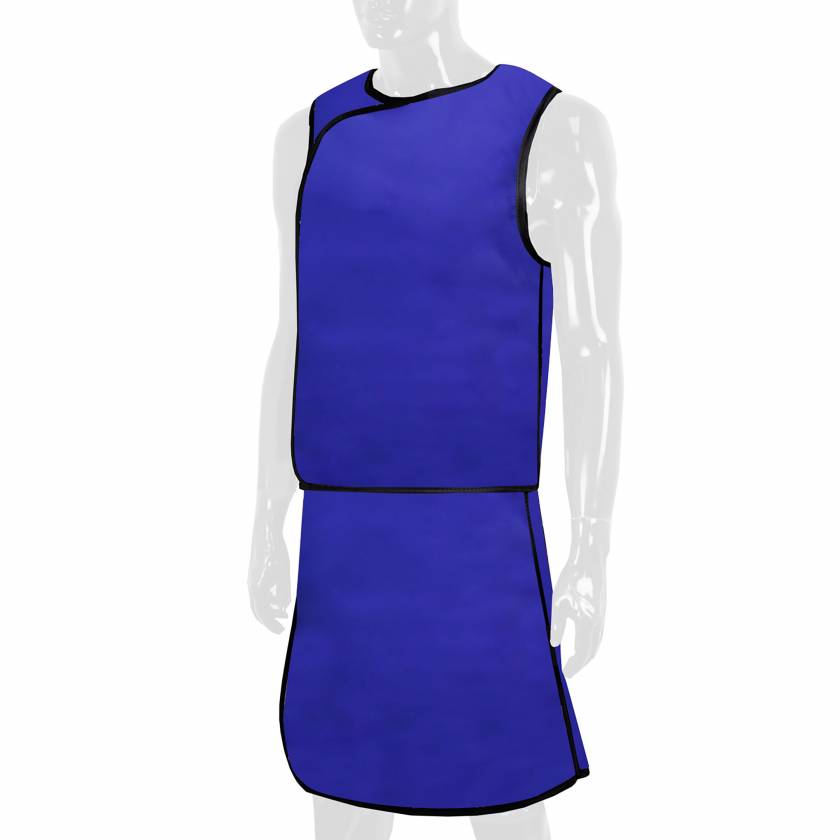 Quickship Radiation Lightweight Lead Vest and Skirt Full Overlap Apron - Nylon Blue