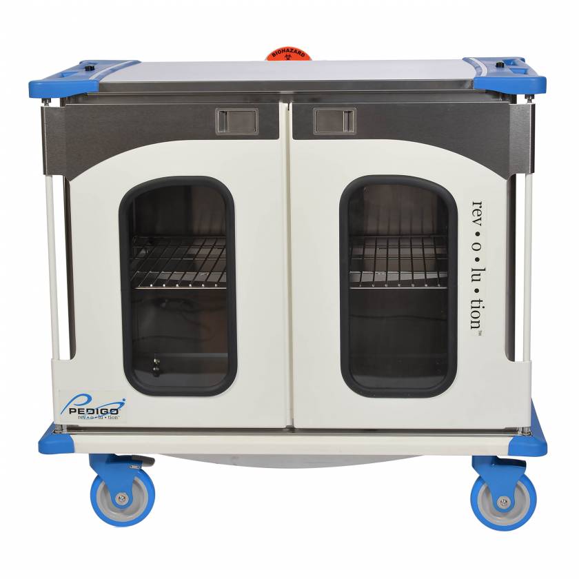 Pedigo RCC-242-B Revolution Closed Surgical Case Cart with Double Door - 46.25" W x 27.5" D x 42" H (Shelf is not included)