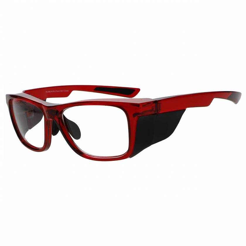 Model 15011 Plastic Frame Radiation Glasses - Crystal Red