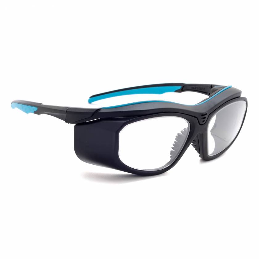 Model F10 Economy Radiation Glasses - Black with Blue Accents