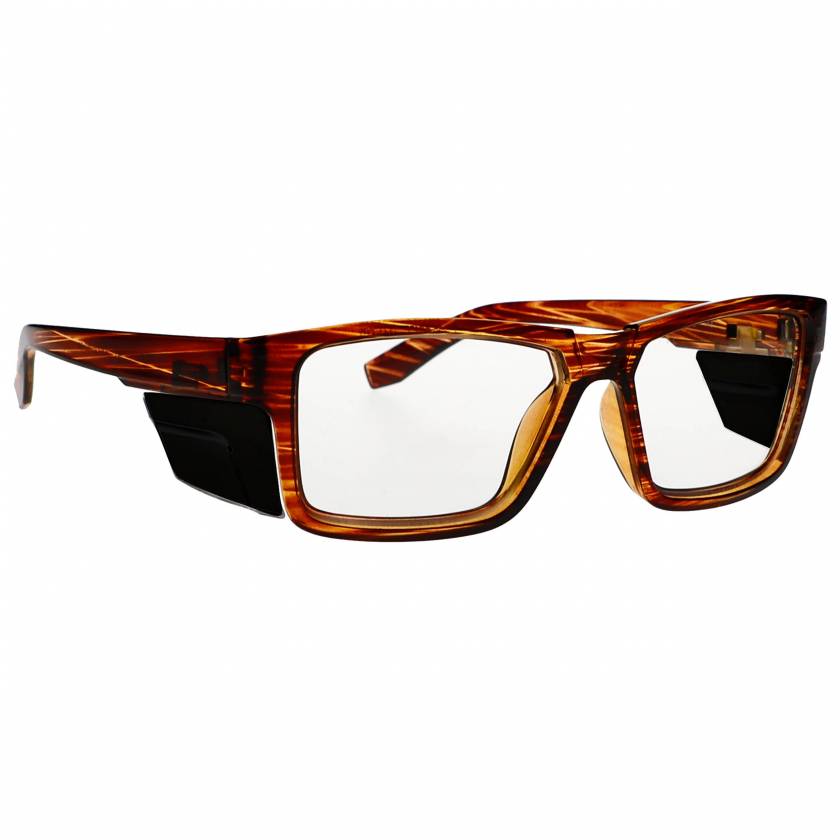 Plastic Frame Radiation Safety Glasses Model T9538S - Brown