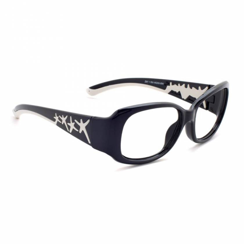 RG-W200 Women's Plastic Frame Radiation Glasses - Black/White