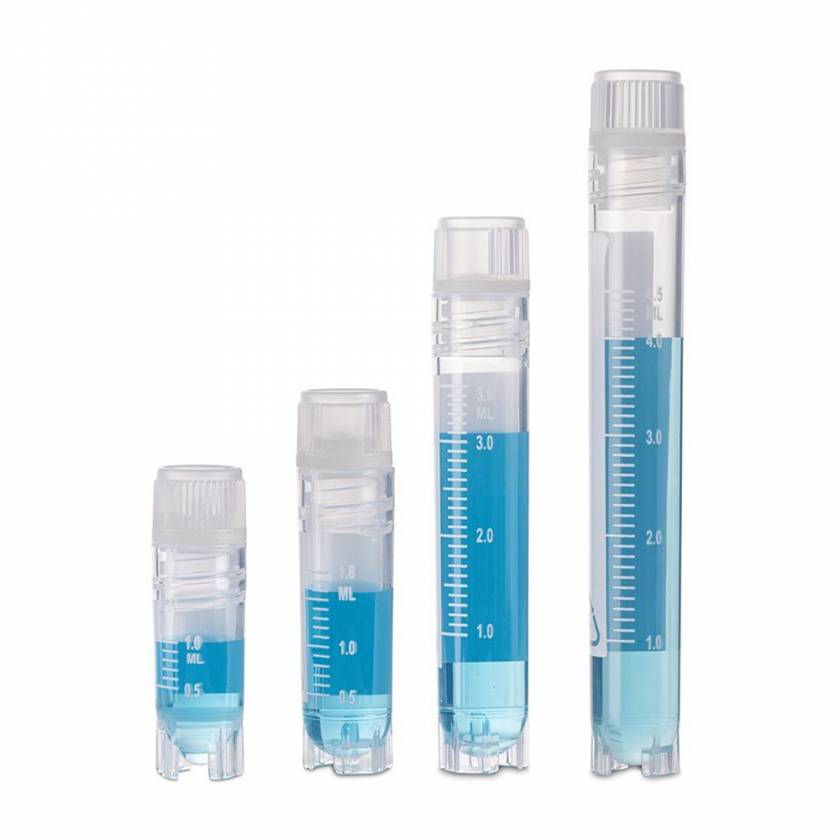 Globe Scientific RingSeal™ Cryogenic Vials, Internal Threads, Attached Screwcap with O-Ring Seal, Self-Standing, Sterile