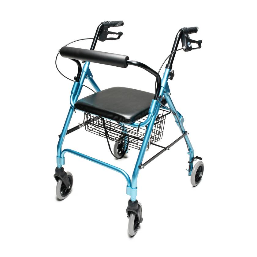 Lumex® RJ4300AQ Walkabout 4-Wheel Rollator, Lite, Aqua - Front View