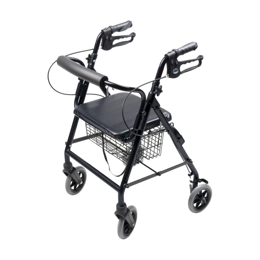 Lumex® RJ4302K Walkabout 4-Wheel Rollator, Hemi - Black