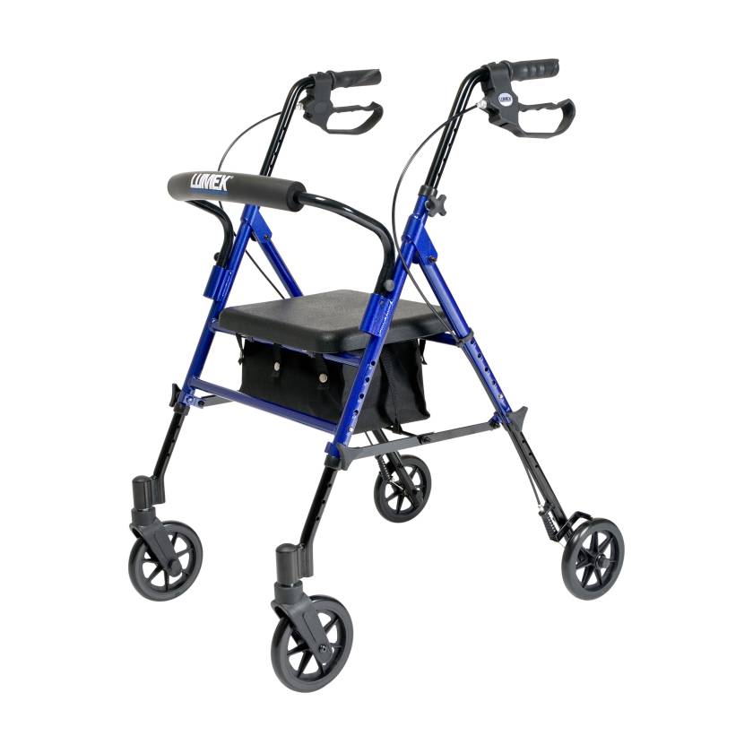 Lumex® RJ4700B Set n’ Go® Height Adjustable Rollator, Blue - Front View