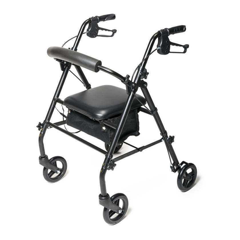 Lumex® RJ5500K Walkabout Steel Knock Down 4-Wheel Rollator - Black