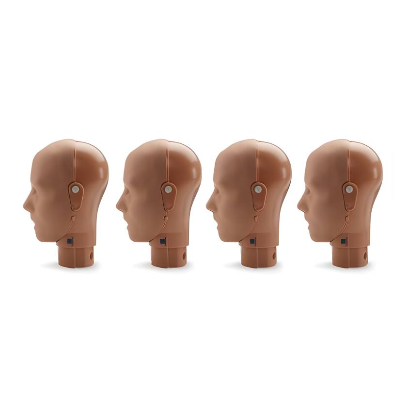 Prestan RPP-JTHEAD-4-DS Replacement Jaw Thrust Head Assembly for Professional Adult Manikin with CPR Feedback, 4-Pack - Dark Skin Tone