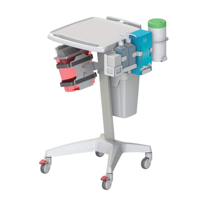 Pegasus RSB-HMDL Hemodialysis Roll Stand (The Disinfectant bottles, Wet wipes, Swab box, Glove box, and Sharps Container are Not Included)
