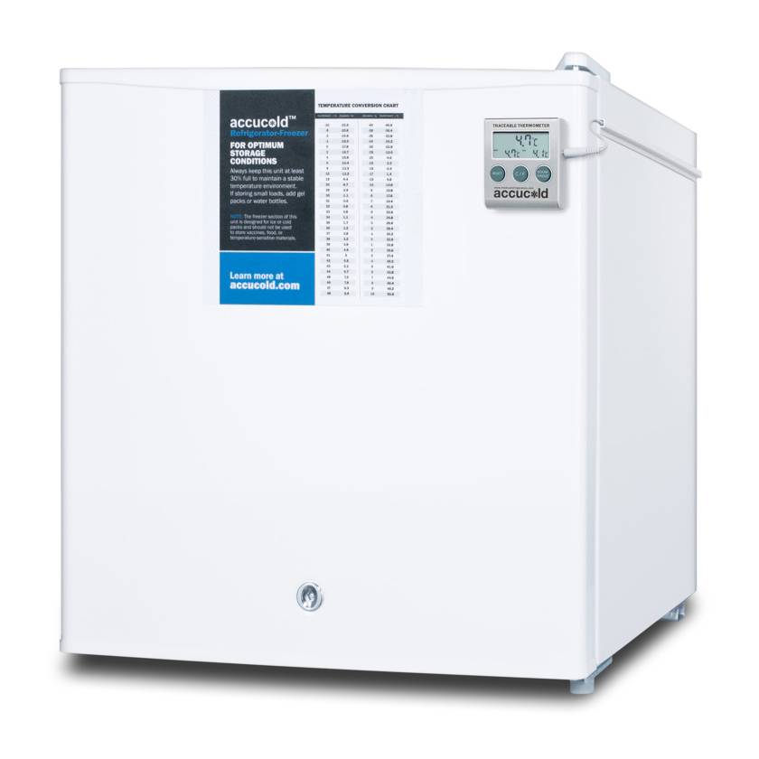 Accucold S19LWHPLUS2 1.7 Cu. Ft. Compact Refrigerator-Freezer