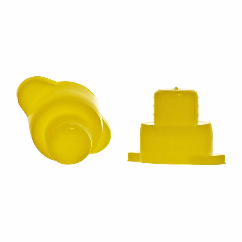 MTC Bio S4100-5 Cap for Spectrophotometer Cuvette with Round Opening, Yellow