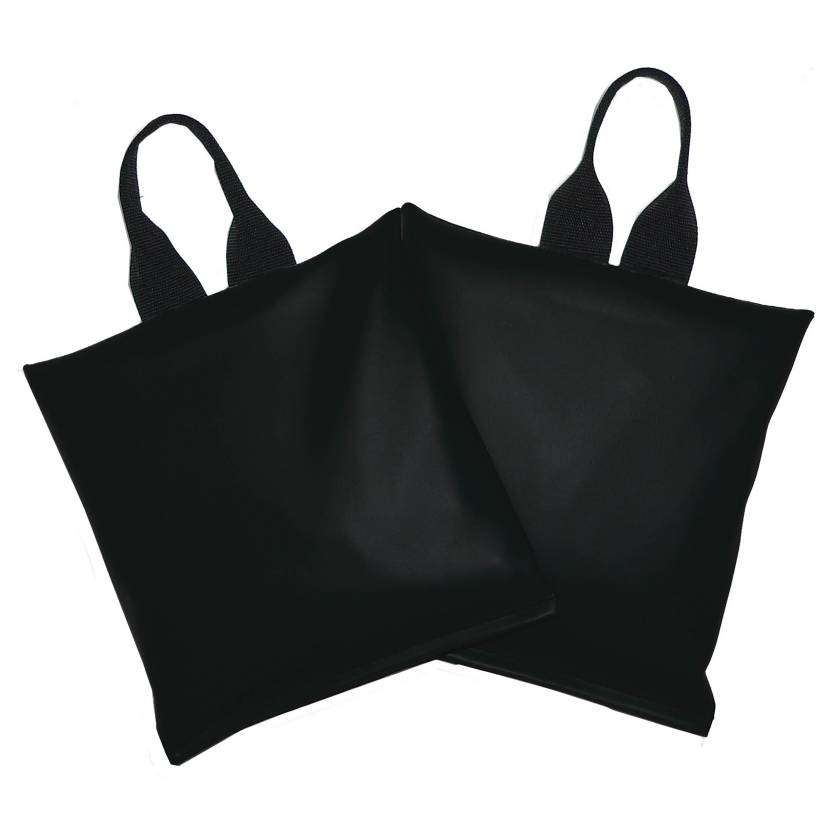 Cervical Sandbag 2 Piece Set Black Vinyl 5 lb. Size 9 x 9