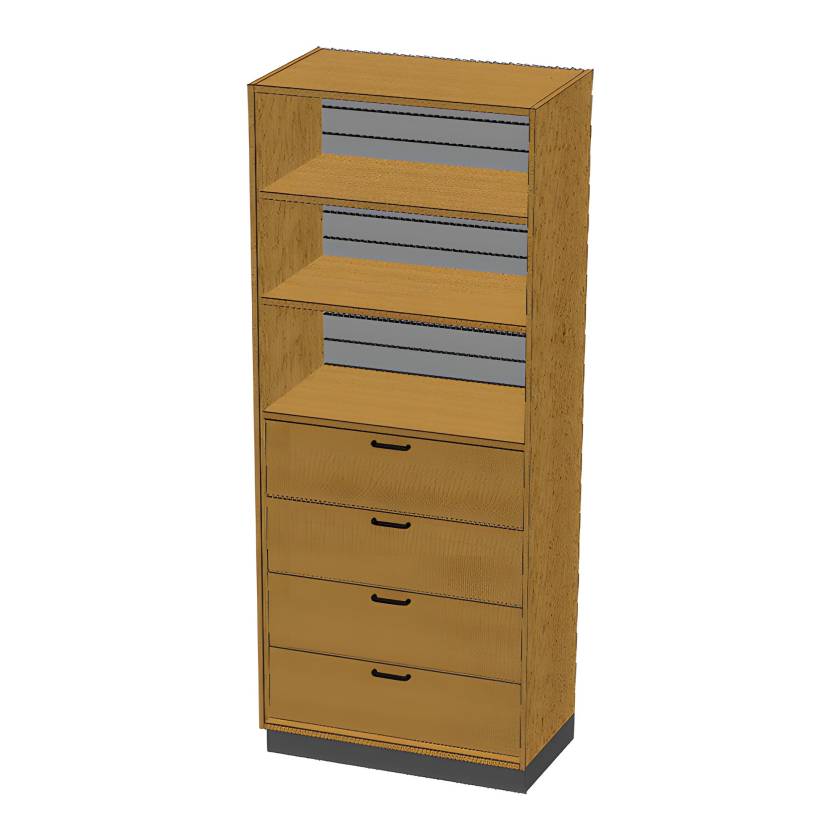 Pivotal Health Solutions SC-014 Stor-Edge™ Stationary Cabinet with Slatwall Hanger Board and Drawers