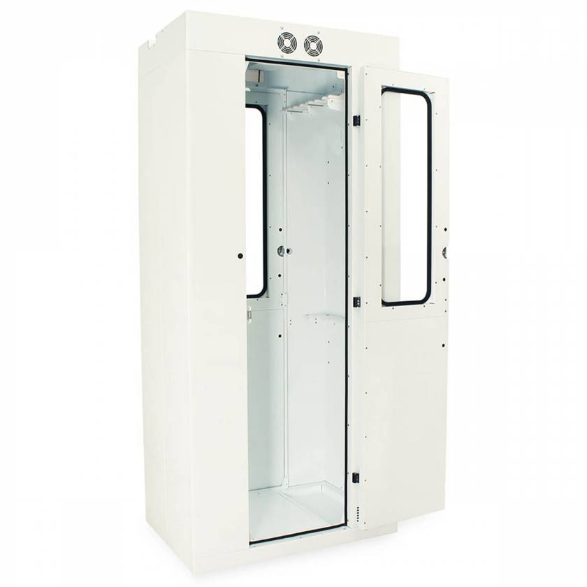 Harloff SC80WTDRDP-10 White Powder Coated Steel SureDry Pass Through 10 Scope Drying Cabinet - Key Locking Tempered Glass Doors
