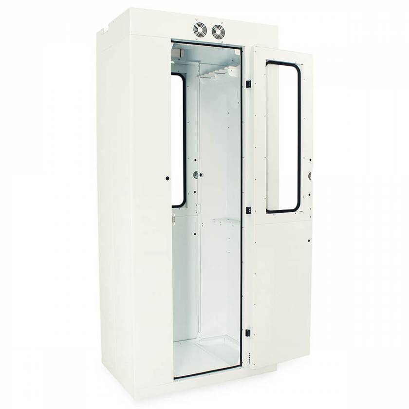 Harloff SC80WTDRDP-10 White Powder Coated Steel SureDry Pass Through 10 Scope Drying Cabinet - Key Locking Tempered Glass Doors