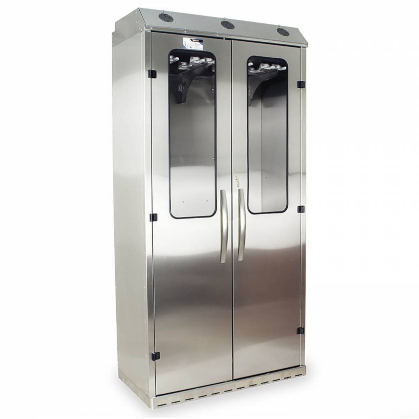 Harloff SCSS8044DRDP Stainless Steel SureDry High Volume 16 Scope Drying Cabinet - Key Locking Tempered Glass Doors
