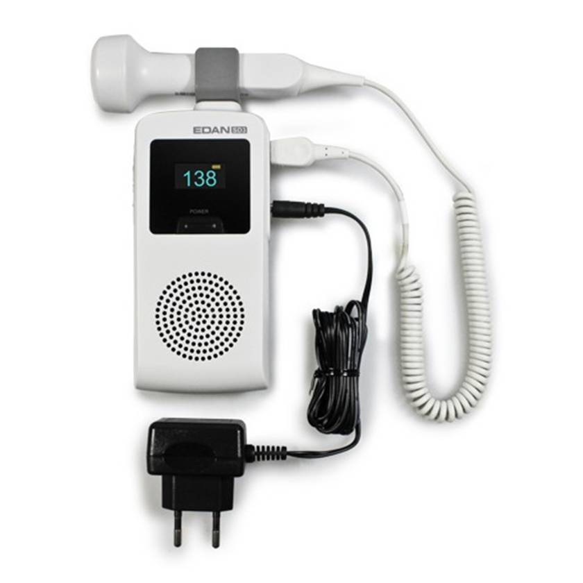 Edan SD3PLUS Ultrasonic Pocket Fetal Doppler, Heart-Rate Display, Rechargeable with Probe - Front View