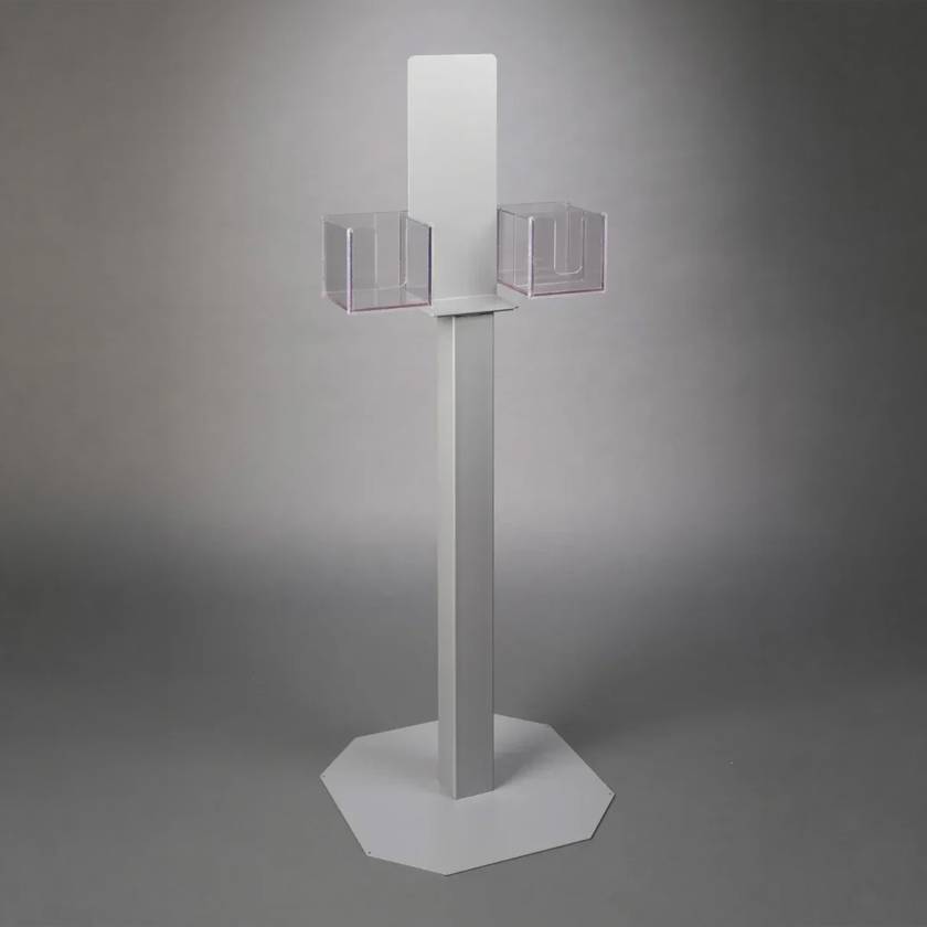 Poltex SDLMAG4-3STL Multi-Storage Hand Sanitizer Station - Without Touch-Free Dispenser