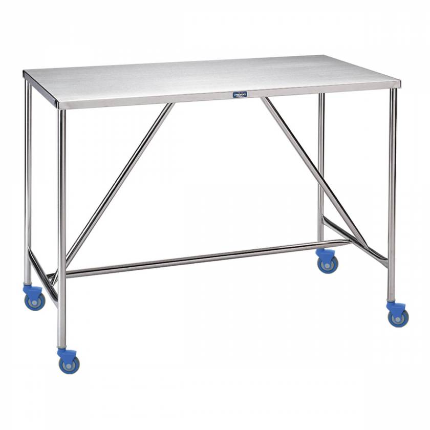 Pedigo SG-93-SS Large-Sized Stainless Steel Instrument Table with H-Brace - Table Size 24" W x 48" L x 34" H