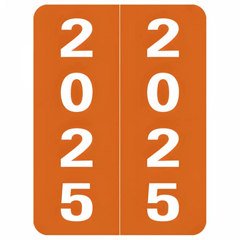 Arden Label SLYM-25-L5 Smead Compatible SLYM Series 2025 Year Labels - Size 2" H x 1 1/2" W
