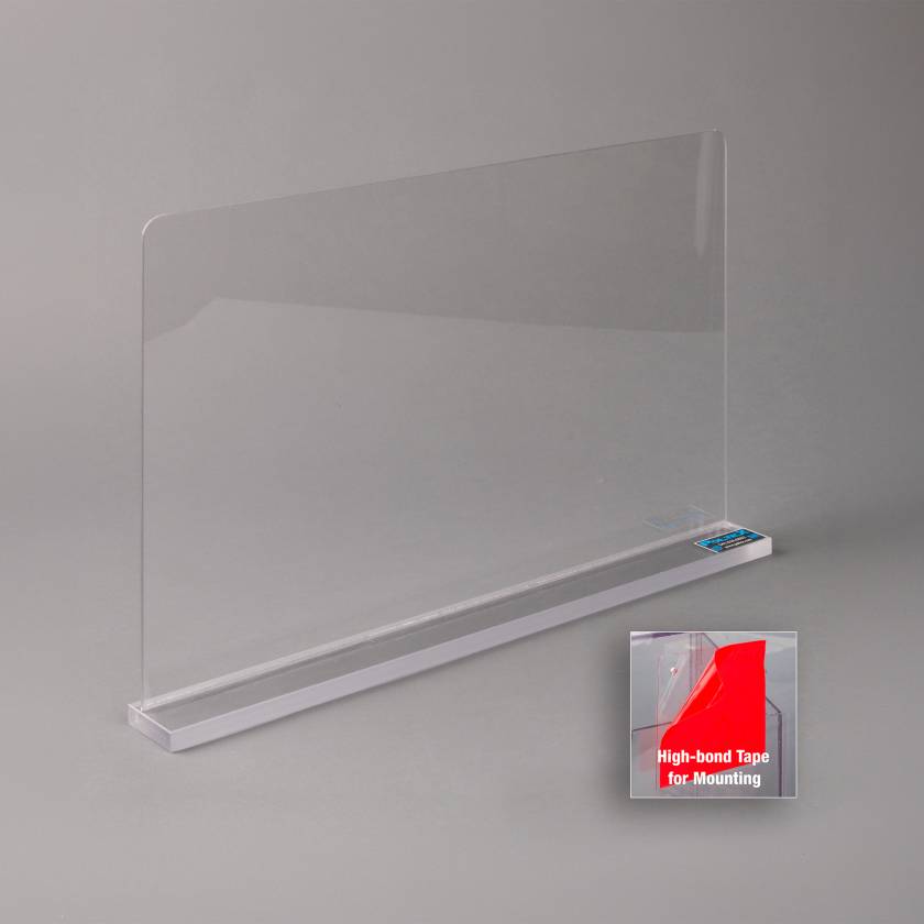 Poltex SPLASH-8X16-T Splash Guard, VHB Tape Mount, 16" W x 8" H