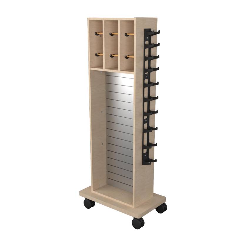 Pivotal Health Solutions SR-001-50LM Stor-Edge™ Multi-Purpose Cart with Dual Slatwall Panels - Maple Laminate