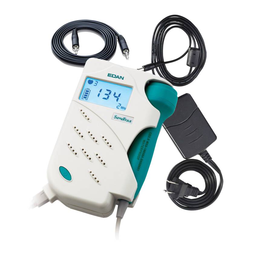 Edan ST2P SonoTrax II Pro Fetal Doppler, Heart-Rate Display, Rechargeable with Probe - Front View