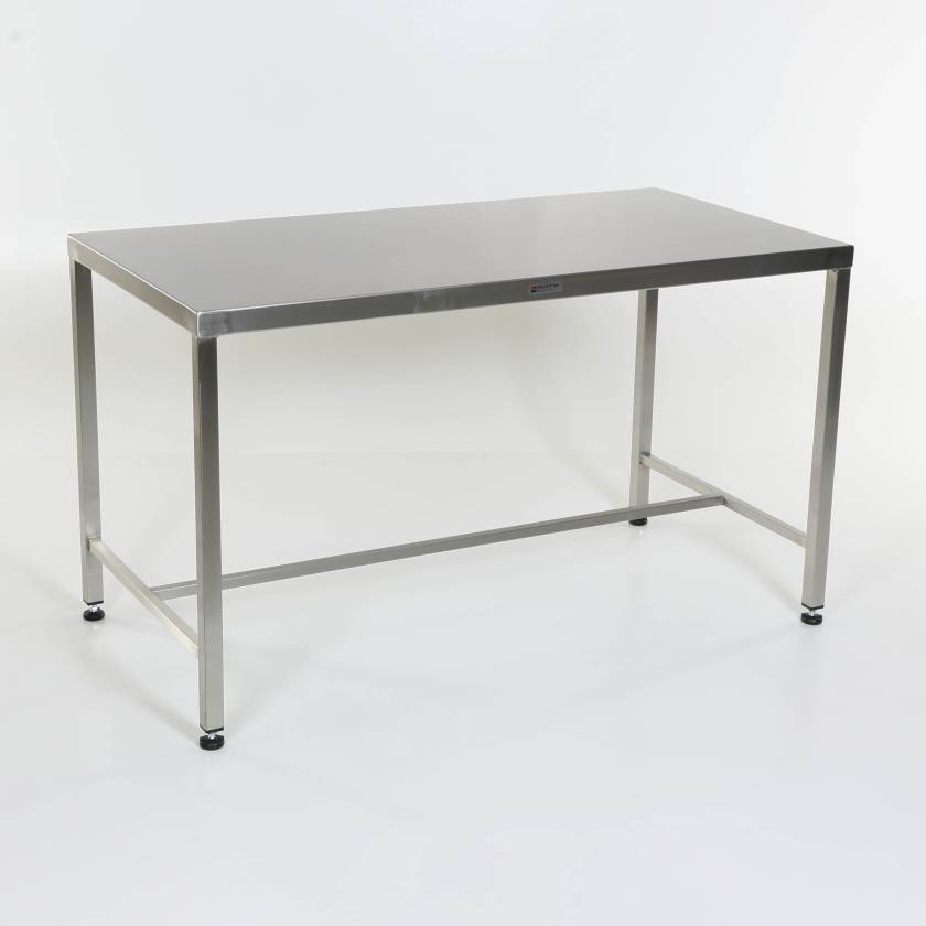 MidCentral Medical Stainless Steel Work Table with H-Brace, Leg Levelers