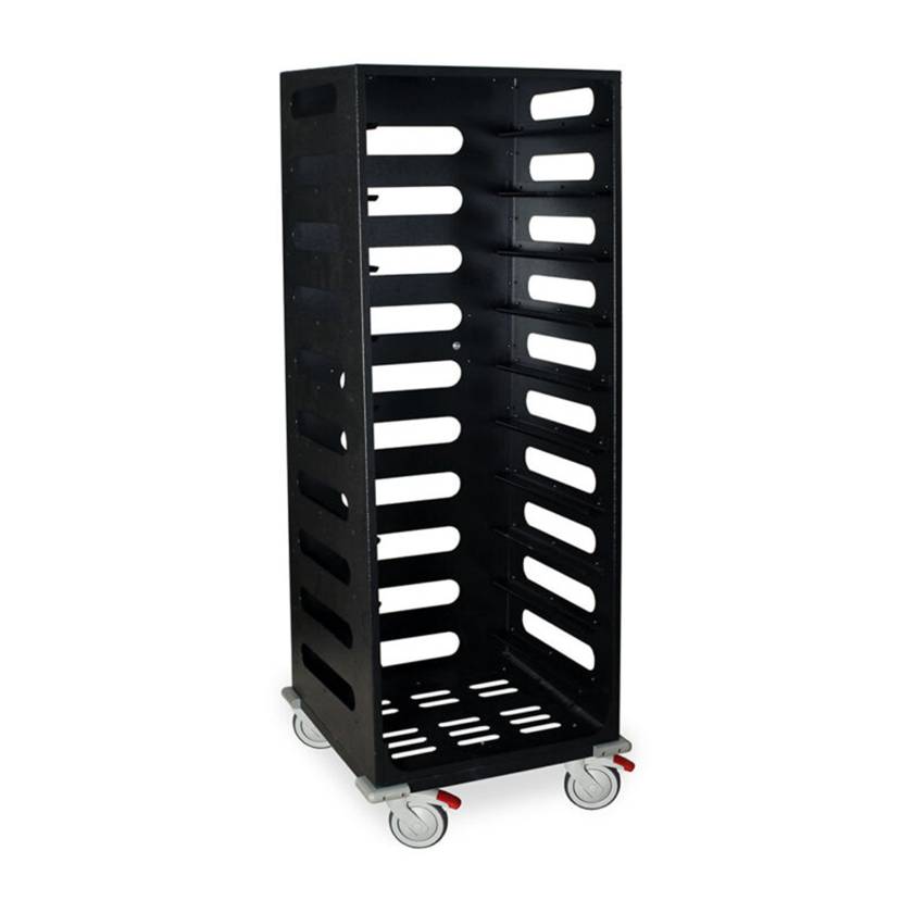 Harloff STC-SH10L Scope Transport Cart with 10 Scope Tray Capacity, Hammer Black, Right Angle View
