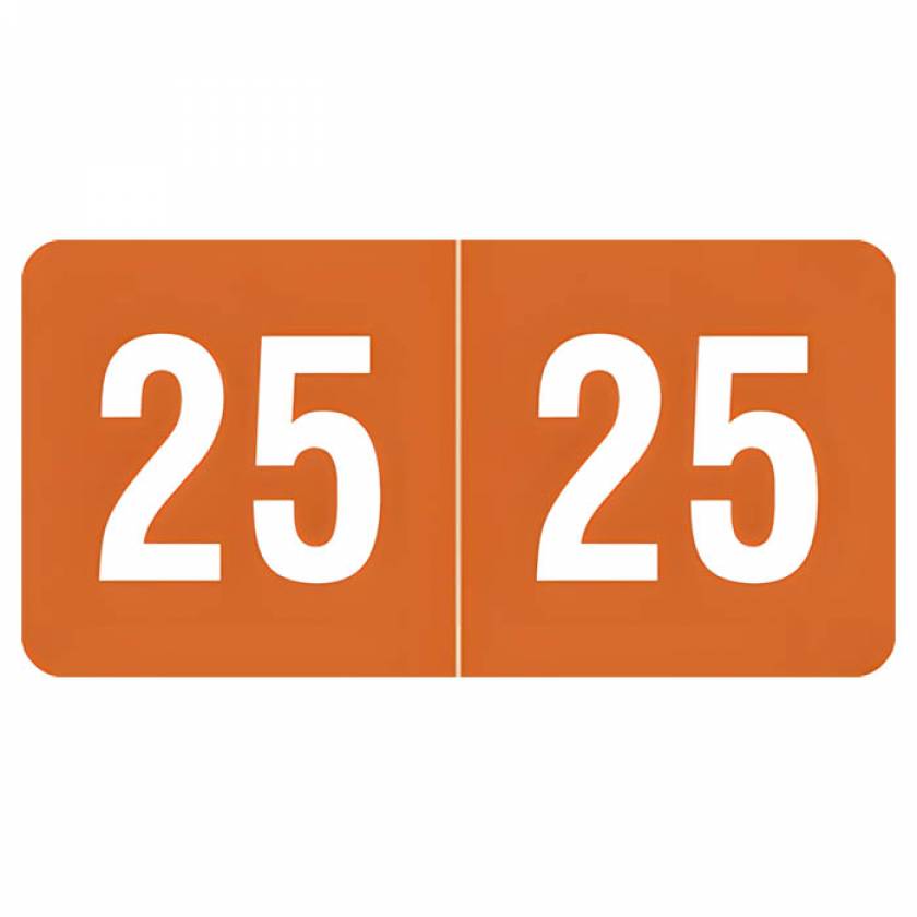 Arden Label SYPK-25 Smead ETS Compatible SYPK Series 2025 Year Labels - Size 1/2" H x 1" W