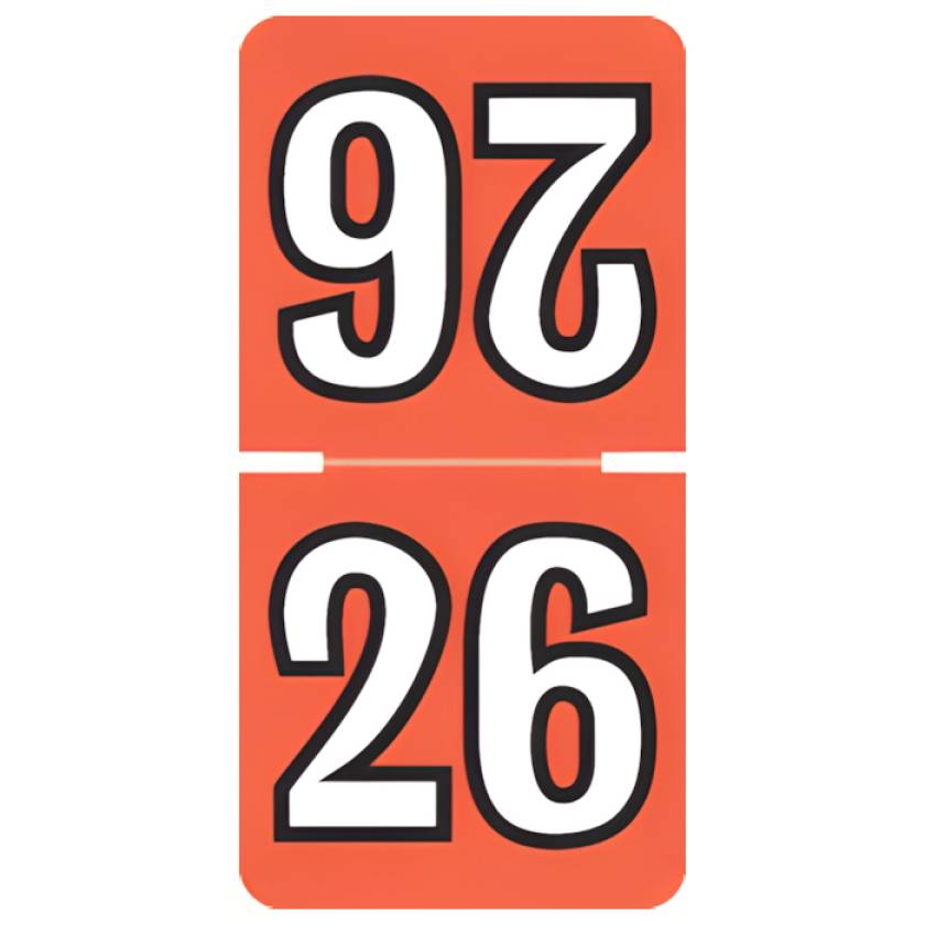Arden Label TCPK-26 Colwell Compatible TCPK Series 2026 Top-Tab Year Labels - Size 1/2" H x 1" W