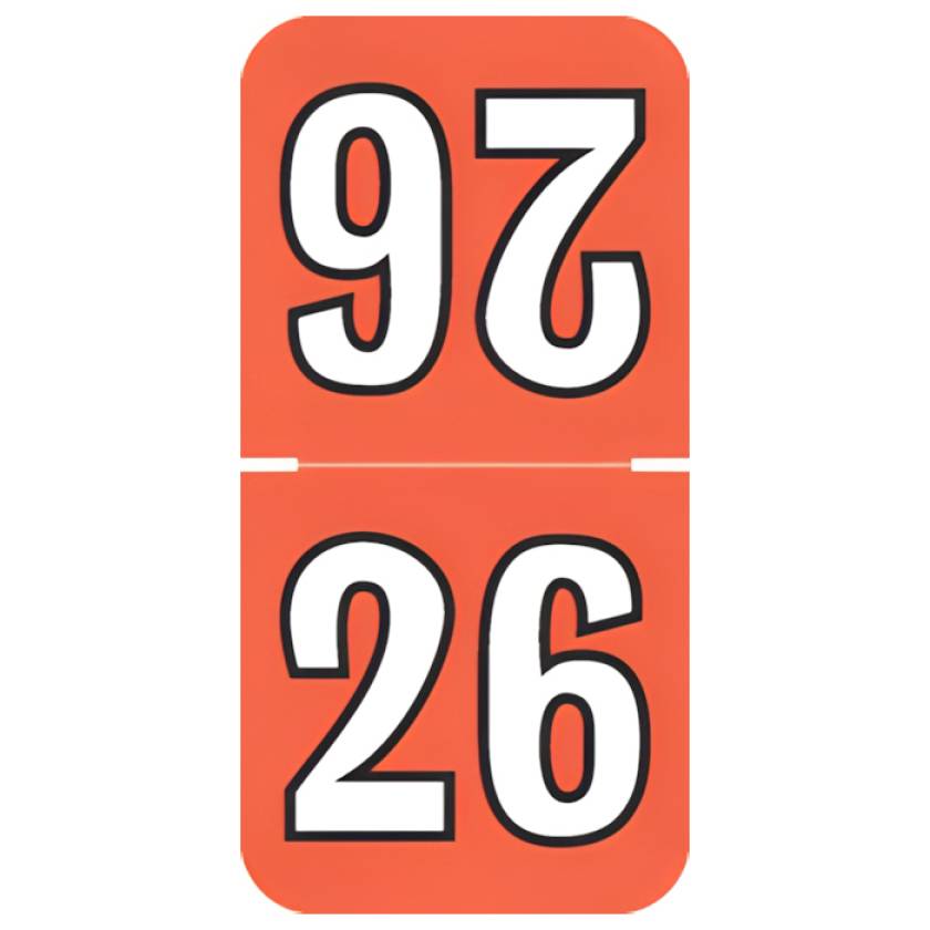 Arden Label TCYM-26-T4 Colwell Compatible TCYM Series 2026 Top-Tab Year Labels - Size 1 1/2" H x 3/4" W