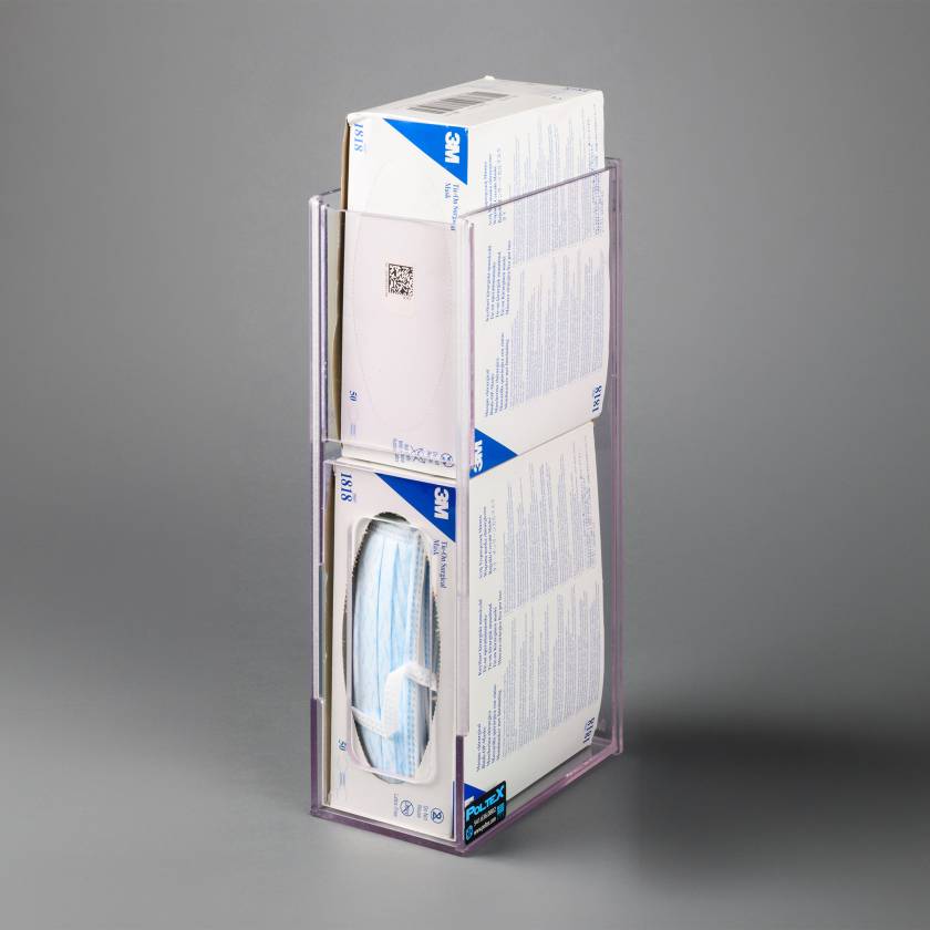 Poltex TIEMASK2VM Tie-On Surgical Mask Box Holder, 2 Box Capacity (Gloves and Glove Boxes are Not Included)