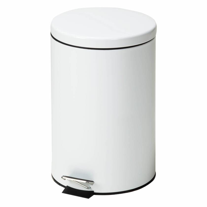 Clinton Model TR-20W Medium Round White Waste Receptacle - 20 L Capacity (21.13 Quarts)